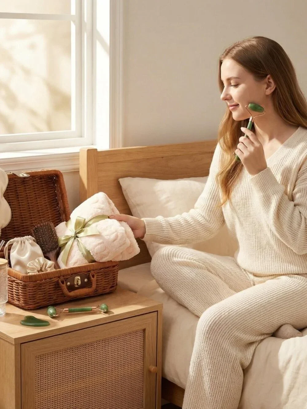 Self Care Spa Gift Set with Woven Basket(1 Pack)